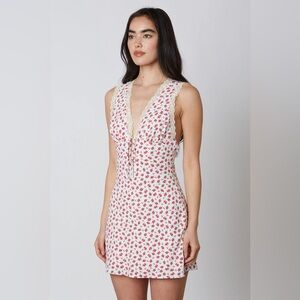 Cotton Candy LA Floral Mini Dress Coquette Core Y2K Picnic Chic Size Large NEW